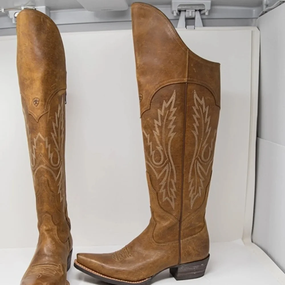 Ariat FLAWED Murrieta Knee-High Leather Cowboy Boots western barn boho women 7.5